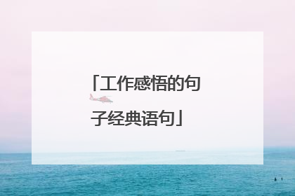 工作感悟的句子经典语句