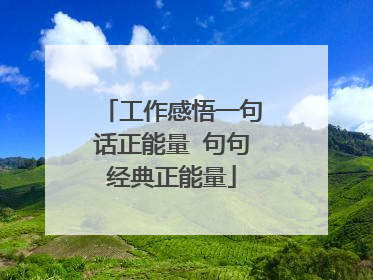 工作感悟一句话正能量 句句经典正能量