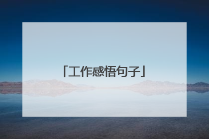 工作感悟句子