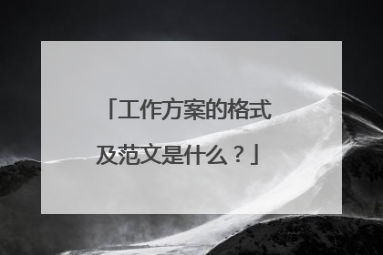 工作方案的格式及范文是什么？