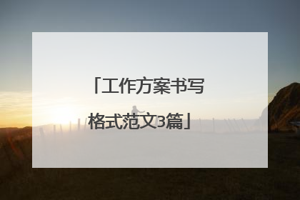 工作方案书写格式范文3篇