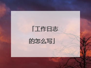 工作日志的怎么写