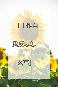 工作自我反思怎么写
