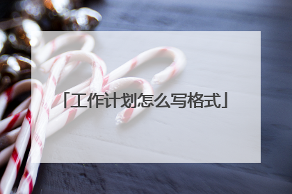 工作计划怎么写格式
