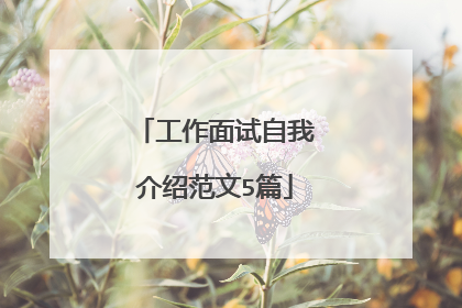 工作面试自我介绍范文5篇