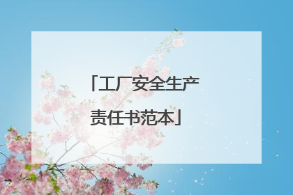 工厂安全生产责任书范本