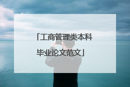 工商管理类本科毕业论文范文