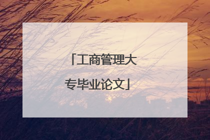 工商管理大专毕业论文