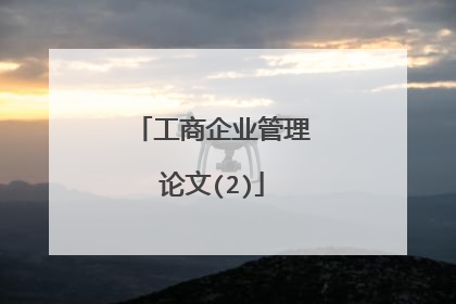 工商企业管理论文(2)