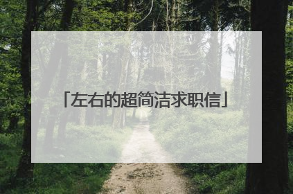 左右的超简洁求职信