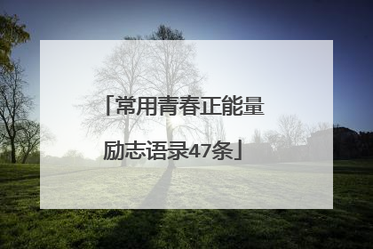 常用青春正能量励志语录47条