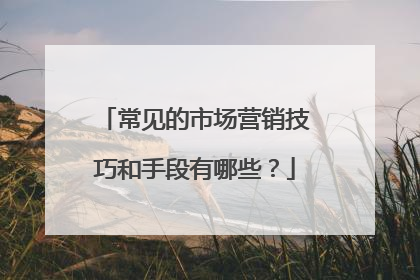 常见的市场营销技巧和手段有哪些？
