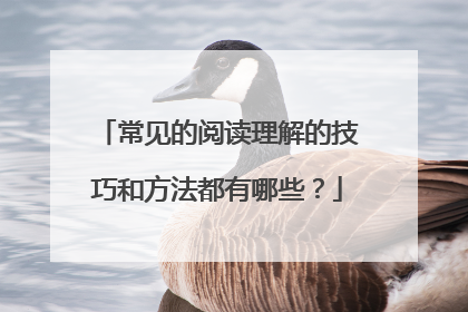 常见的阅读理解的技巧和方法都有哪些？