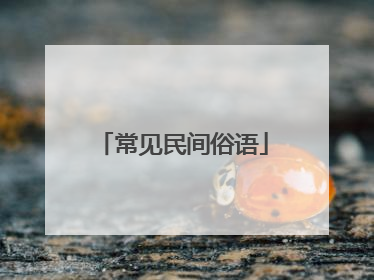 常见民间俗语