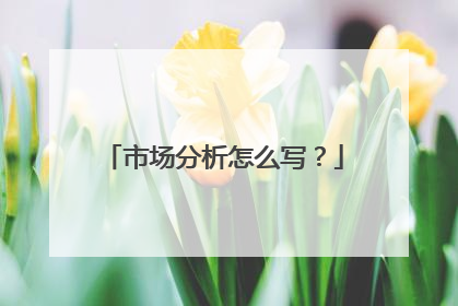 市场分析怎么写？