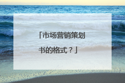 市场营销策划书的格式？