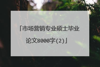 市场营销专业硕士毕业论文8000字(2)