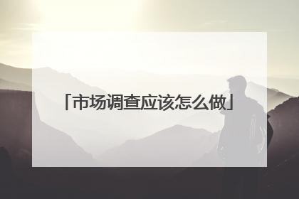 市场调查应该怎么做