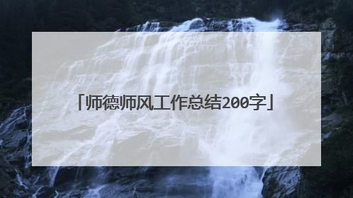 师德师风工作总结200字