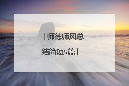 师德师风总结简短5篇