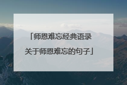师恩难忘经典语录 关于师恩难忘的句子