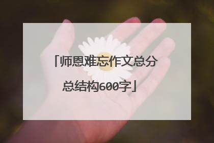 师恩难忘作文总分总结构600字