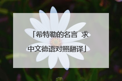 希特勒的名言 求中文德语对照翻译