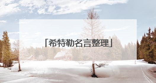希特勒名言整理