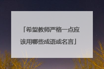 希望教师严格一点应该用哪些成语或名言