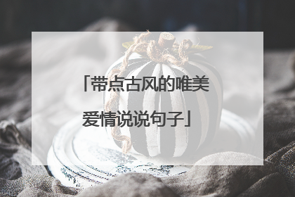 带点古风的唯美爱情说说句子