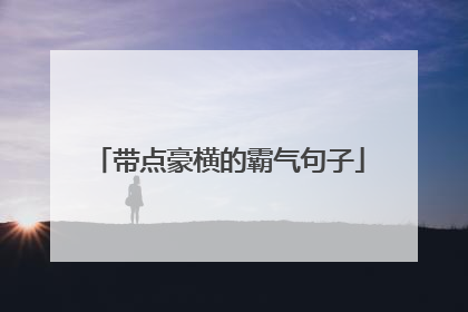 带点豪横的霸气句子