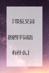 带反义词的四字词语有什么