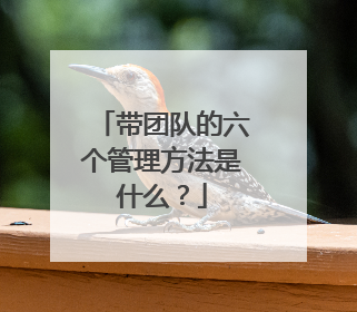 带团队的六个管理方法是什么？