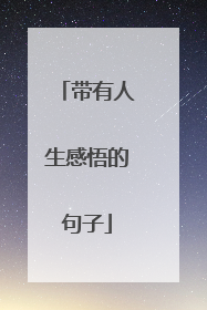 带有人生感悟的句子