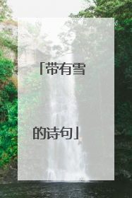 带有雪的诗句