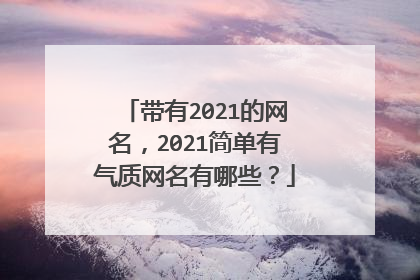 带有2021的网名，2021简单有气质网名有哪些？