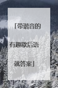带谐音的有趣歇后语就答案