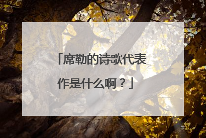 席勒的诗歌代表作是什么啊？