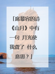 席慕容的诗《山月》中有一句 月光使我聋了 什么意思？