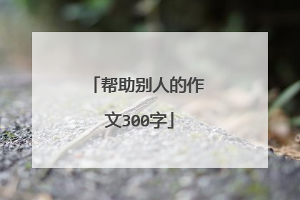 帮助别人的作文300字