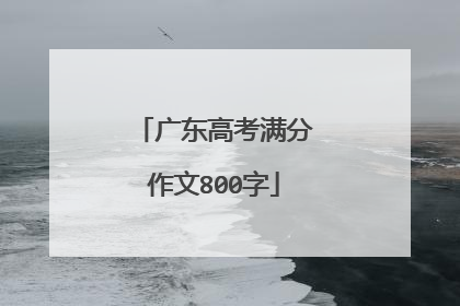 广东高考满分作文800字