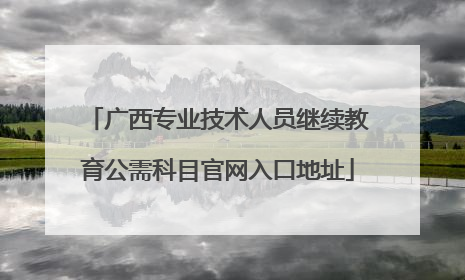 广西专业技术人员继续教育公需科目官网入口地址
