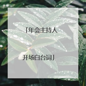 年会主持人开场白台词