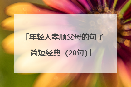 年轻人孝顺父母的句子简短经典 (20句)