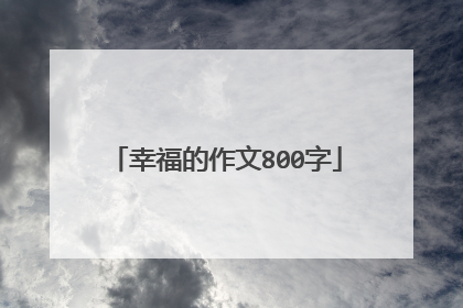 幸福的作文800字