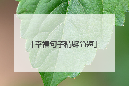 幸福句子精辟简短