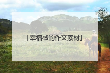 幸福感的作文素材