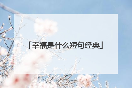 幸福是什么短句经典