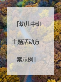 幼儿中班主题活动方案示例