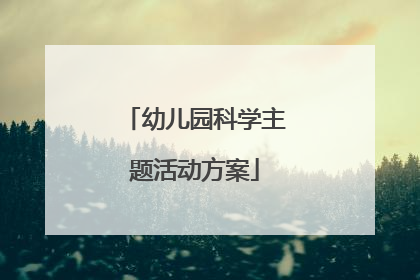 幼儿园科学主题活动方案